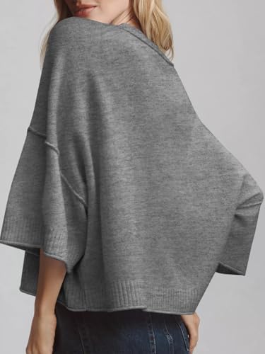 Oversized Cropped Short Sleeve Sweater Tops