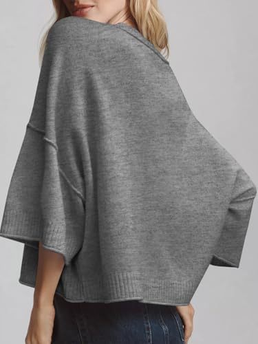 Oversized Cropped Short Sleeve Sweater Tops