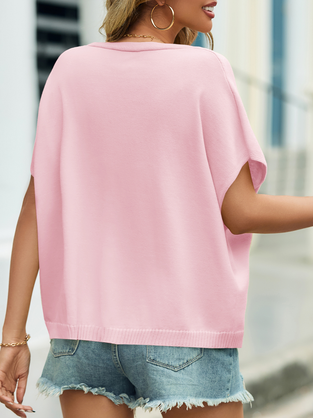 Oversized Short Sleeve Button Cardigans