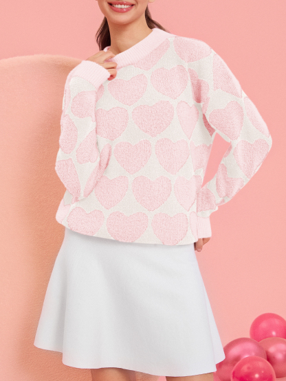 Womens Cute Heart Sweaters