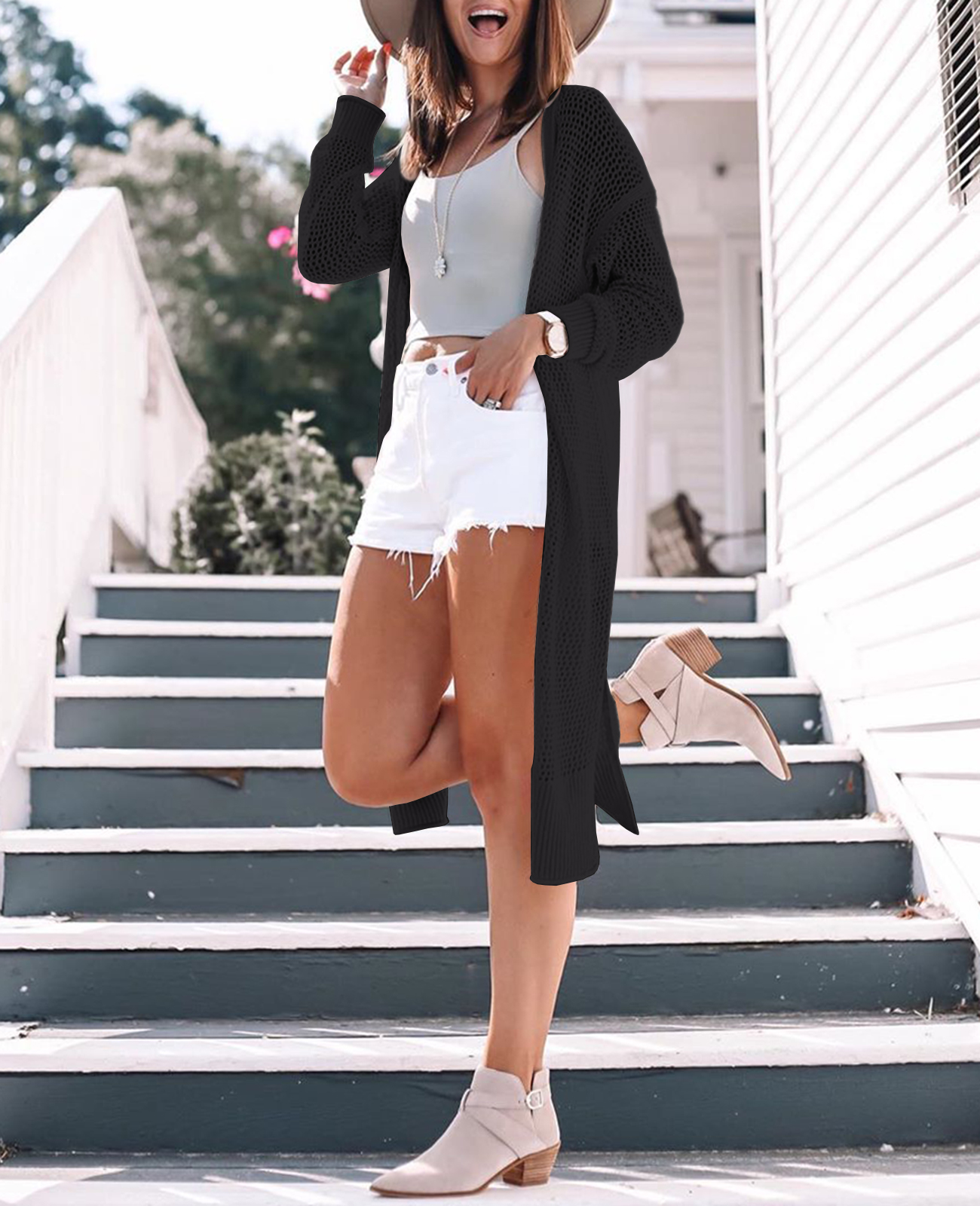 Womens Lightweight Crochet Cardigans