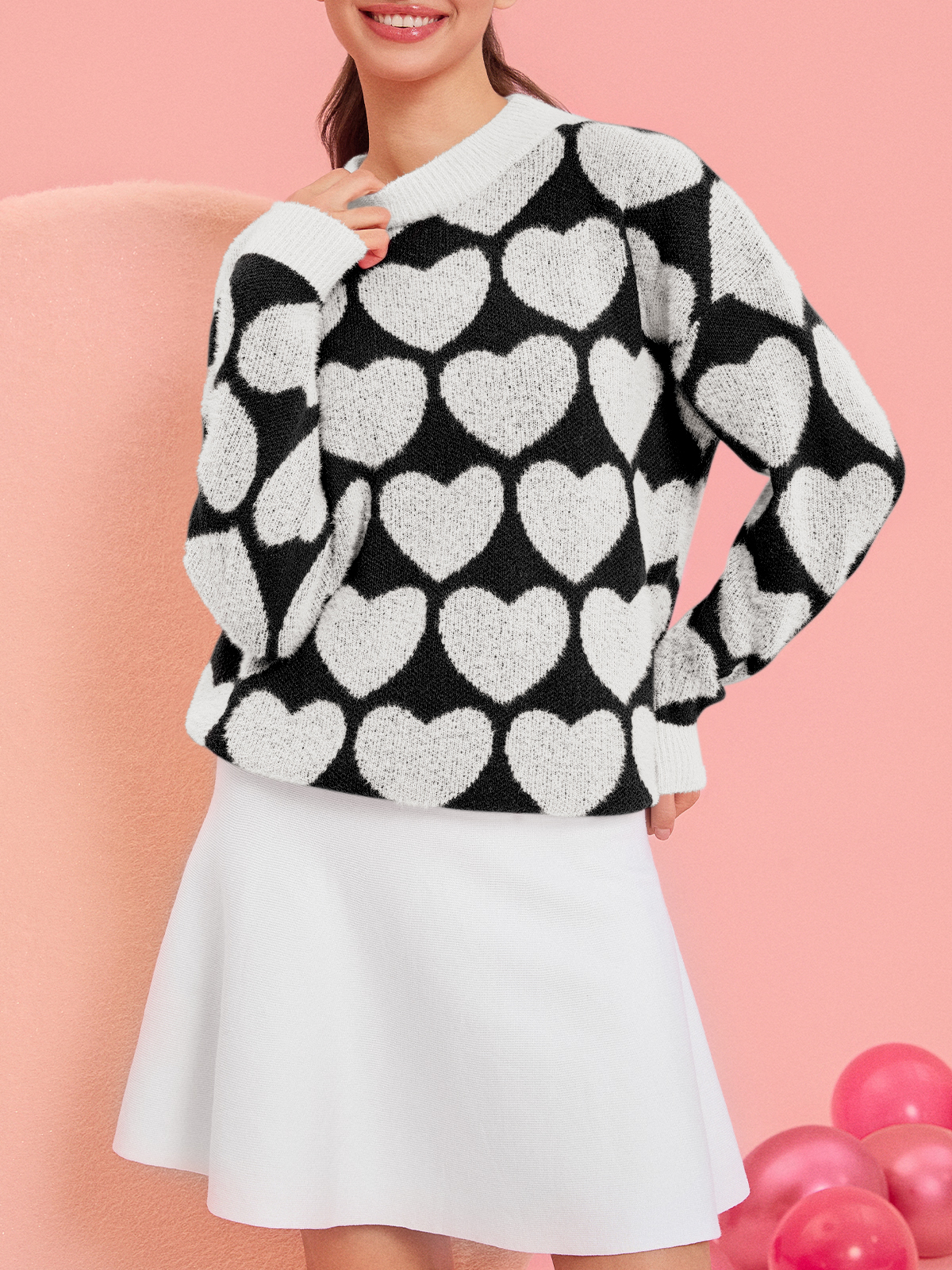 Womens Cute Heart Sweaters