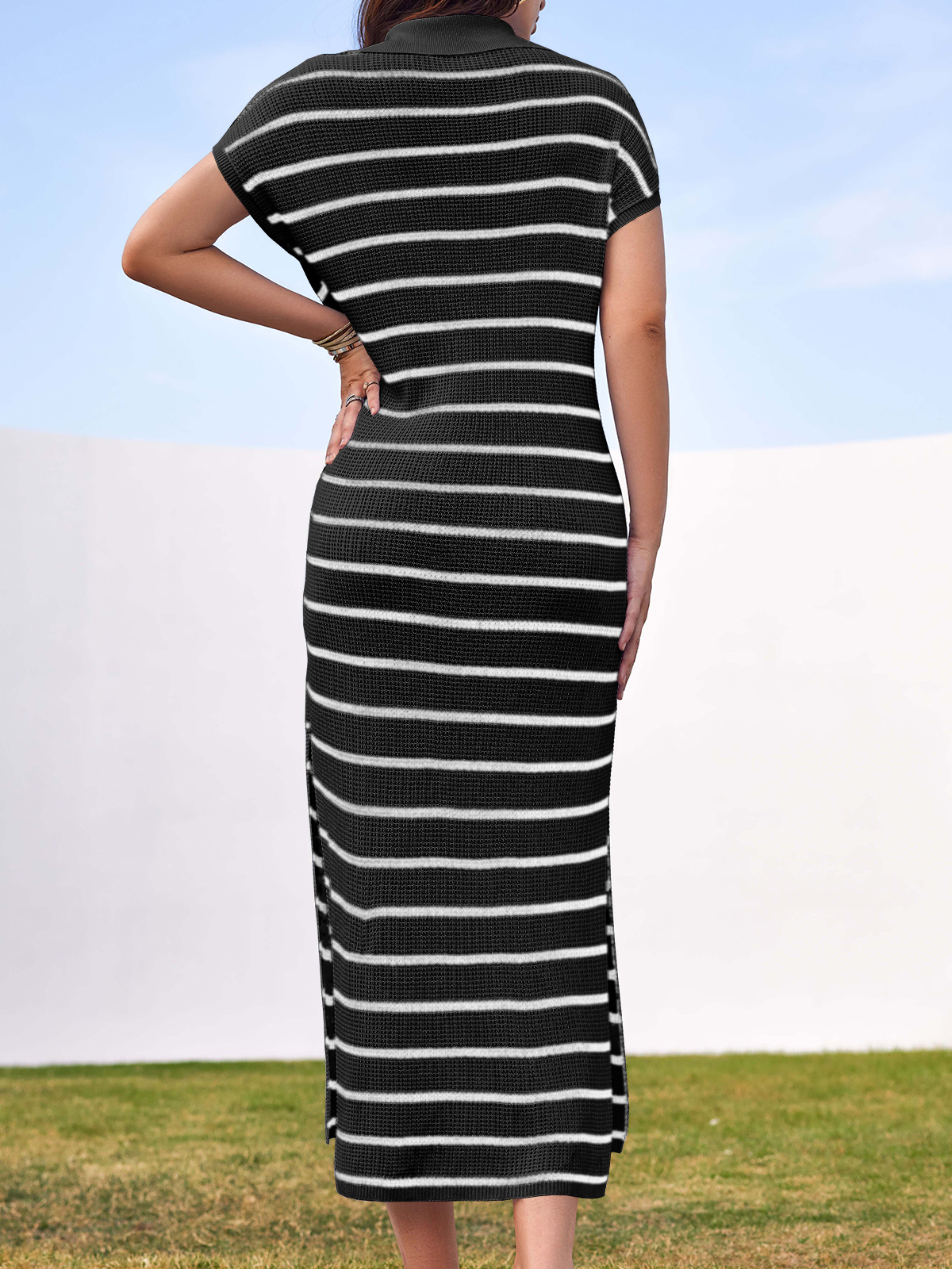 Striped Short Sleeve Summer Dresses