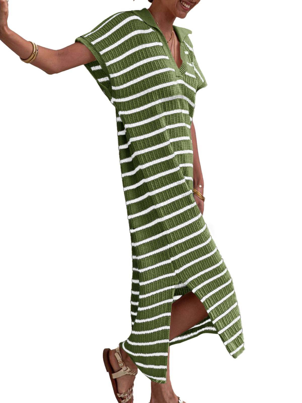 Striped Short Sleeve Summer Dresses