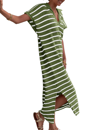 Striped Short Sleeve Summer Dresses