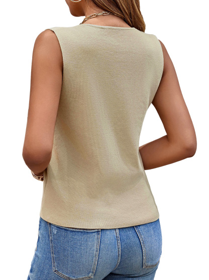 Sleeveless Button Down Sweater Vest