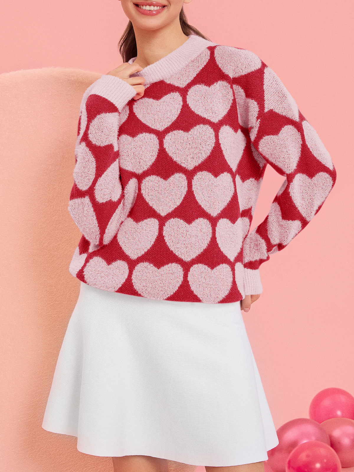 Womens Cute Heart Sweaters