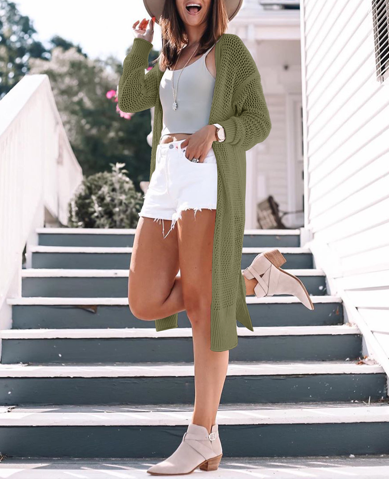 Womens Lightweight Crochet Cardigans