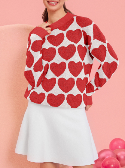 Womens Cute Heart Sweaters