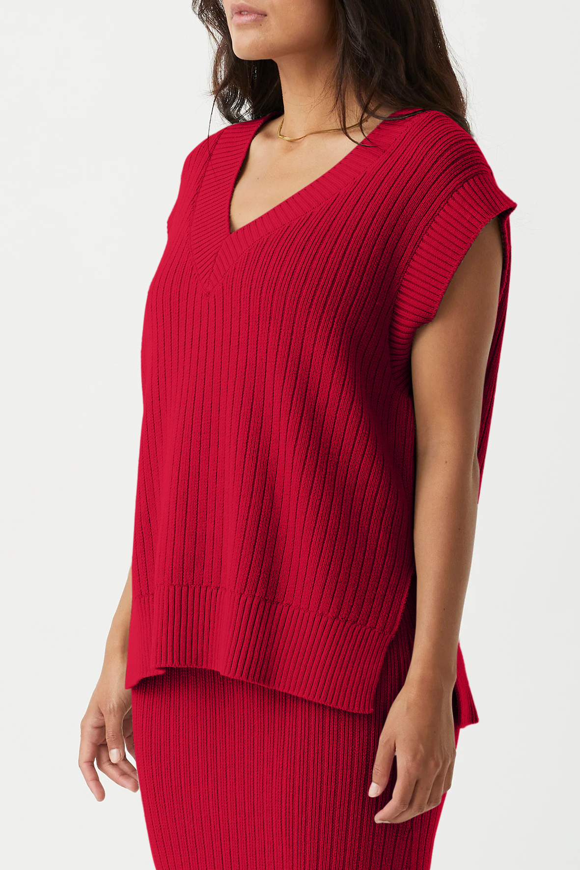 Oversized V Neck Sweater Vest