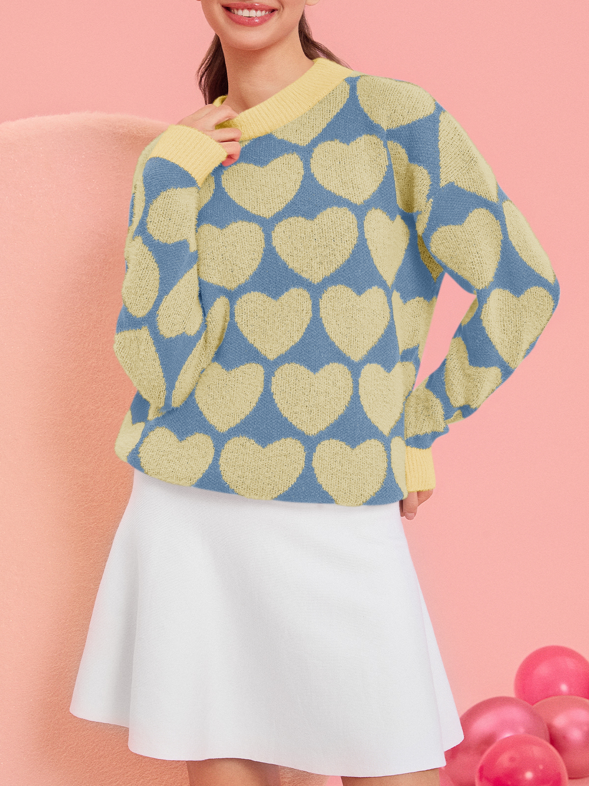 Womens Cute Heart Sweaters