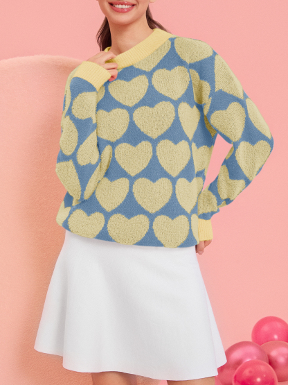 Womens Cute Heart Sweaters