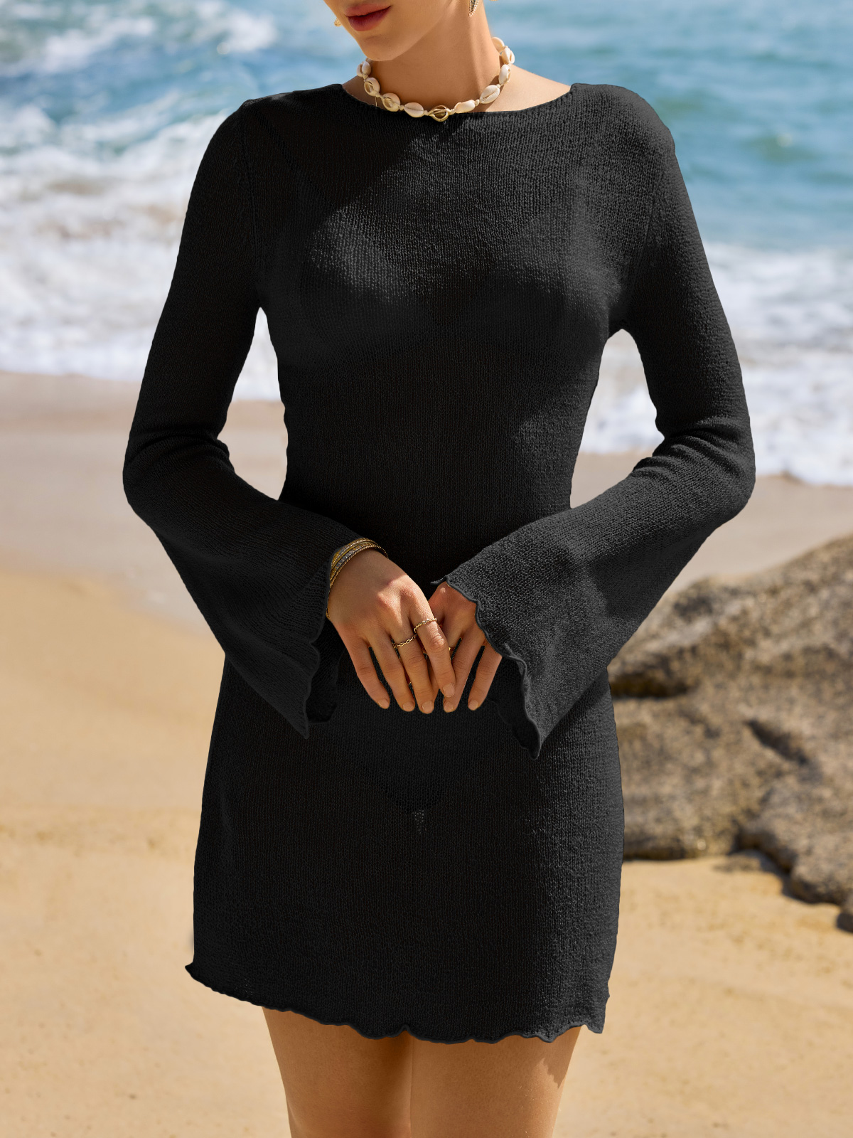 Womens Long Sleeve Swimsuit Cover Up