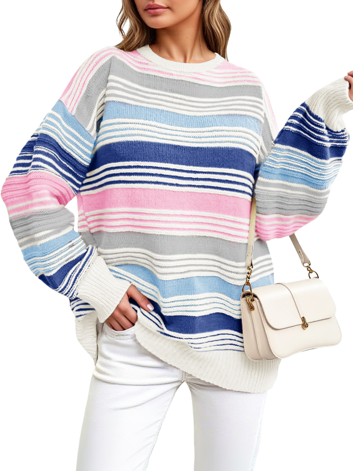 Womens Striped Sweater