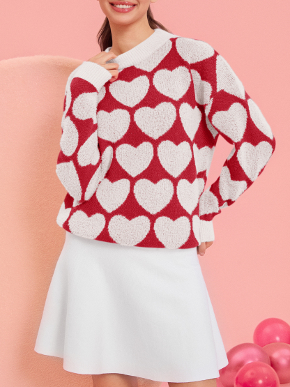 Womens Cute Heart Sweaters