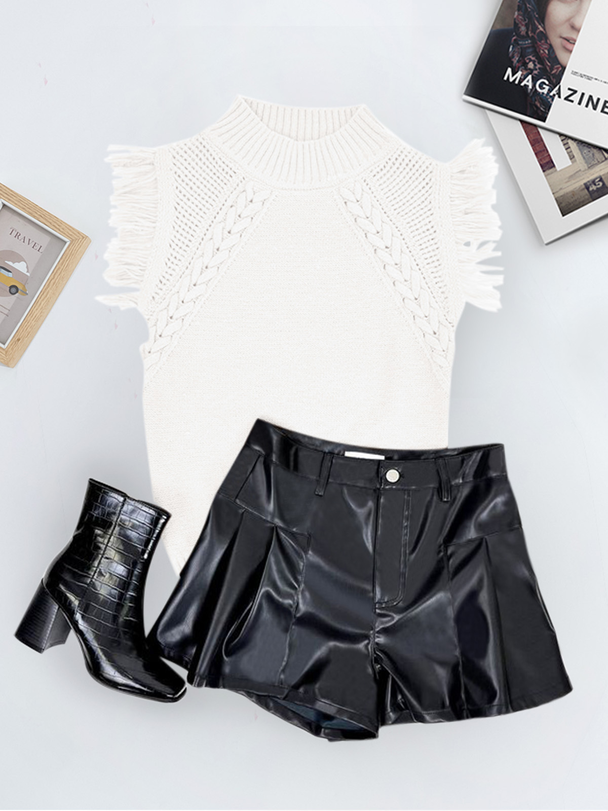 Sleeveless Mock Neck Sweater Vest