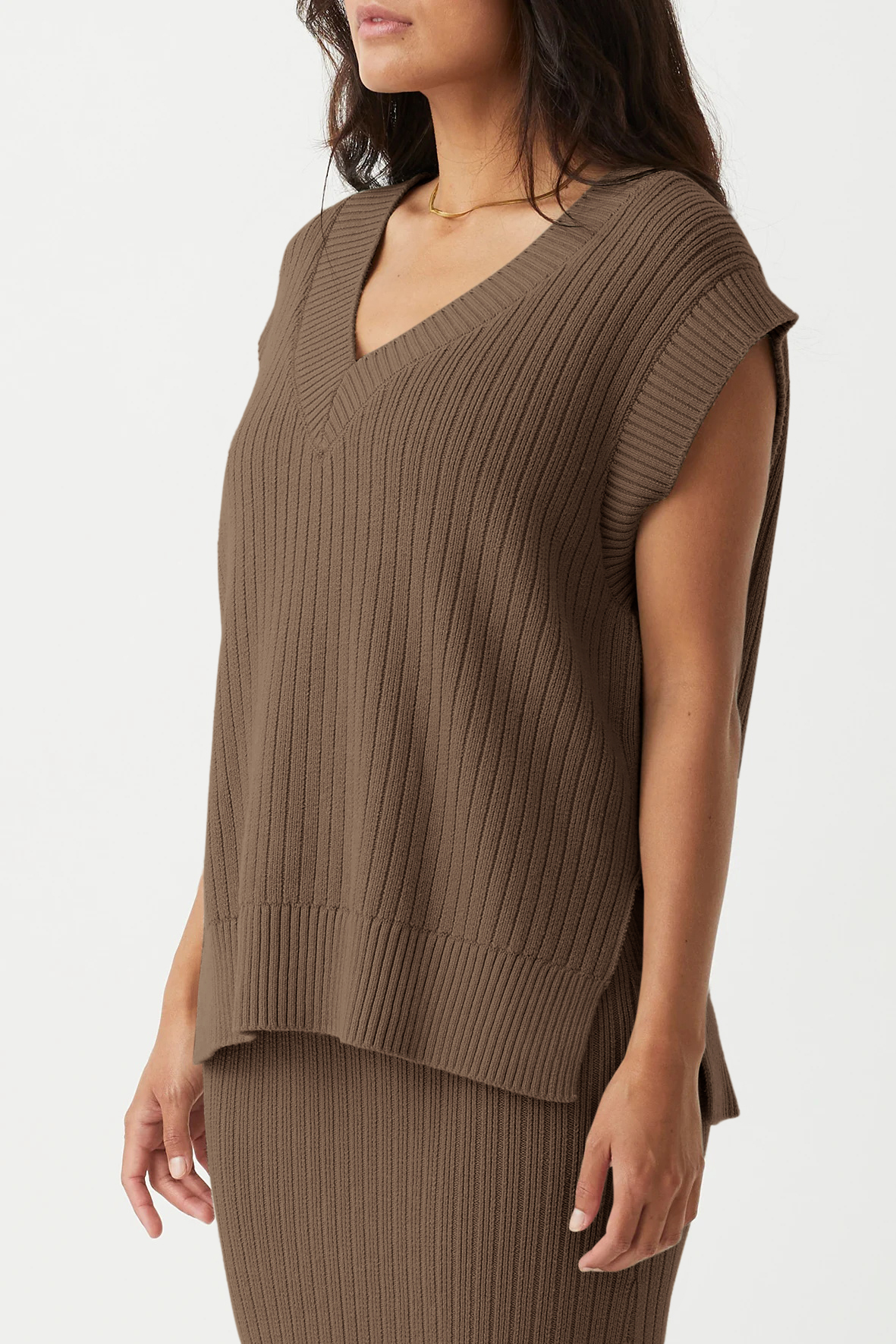 Oversized V Neck Sweater Vest