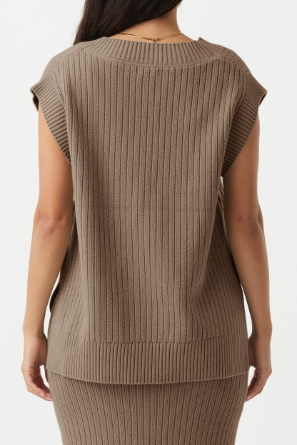 Oversized V Neck Sweater Vest