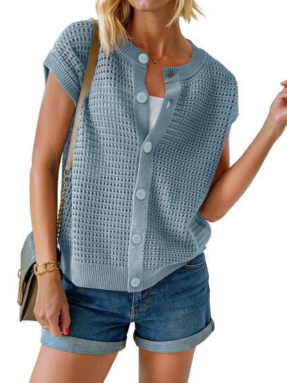 Womens Short Cap Sleeve Sweater Vest