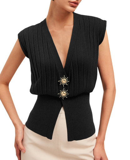 Womens Sleeveless Sweater Vest V Neck