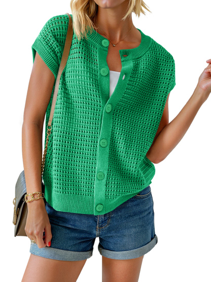 Womens Short Cap Sleeve Sweater Vest