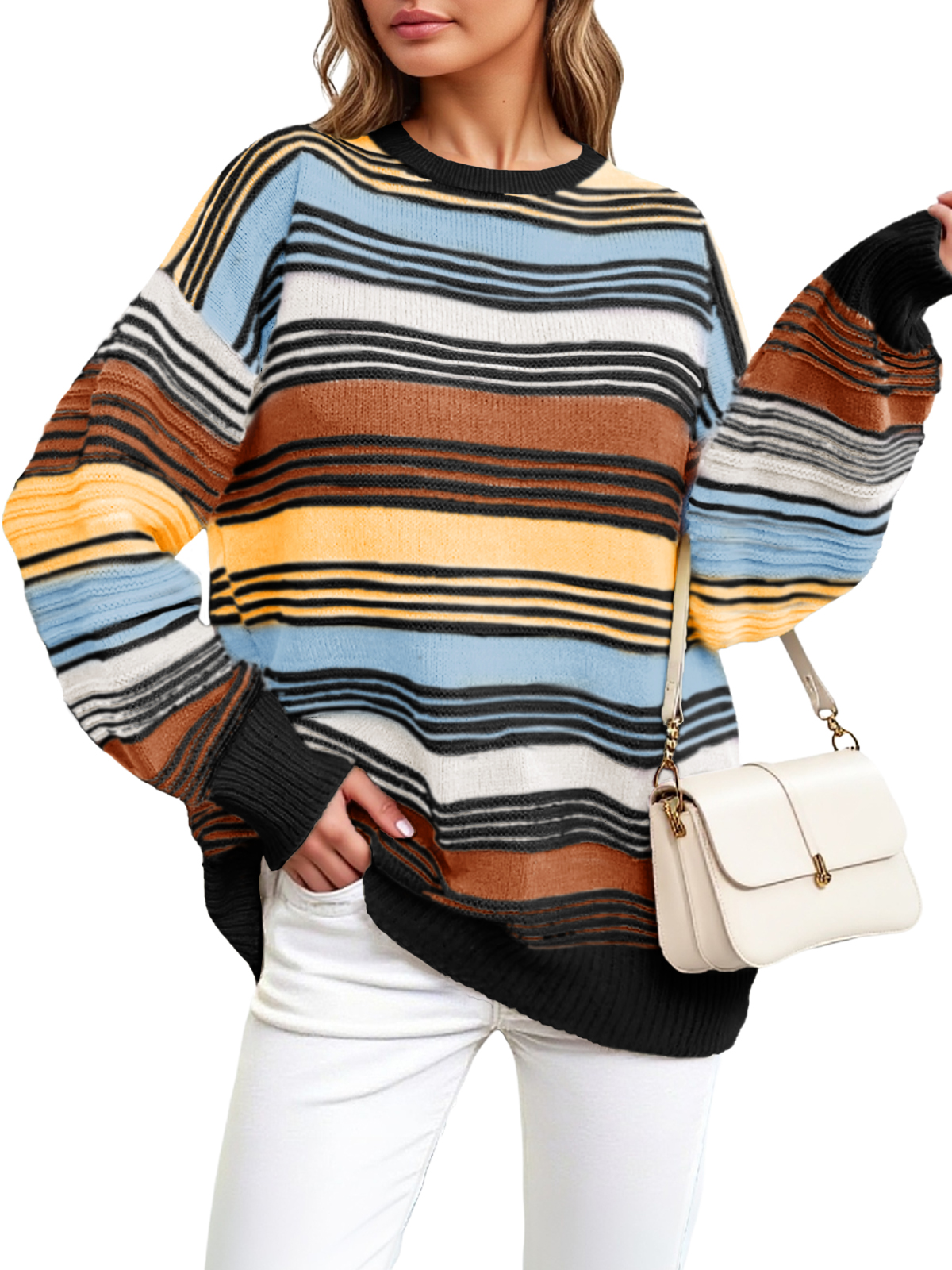 Womens Striped Sweater