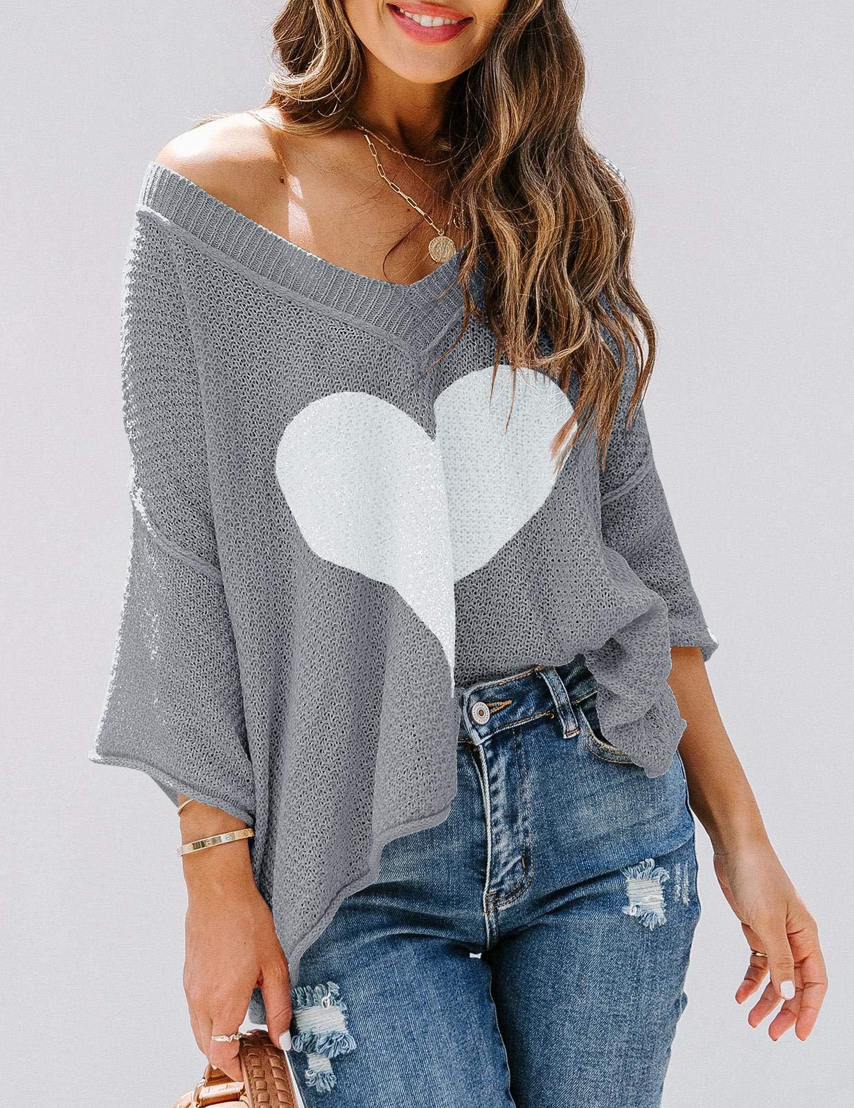 Womens Cute Heart Sweater