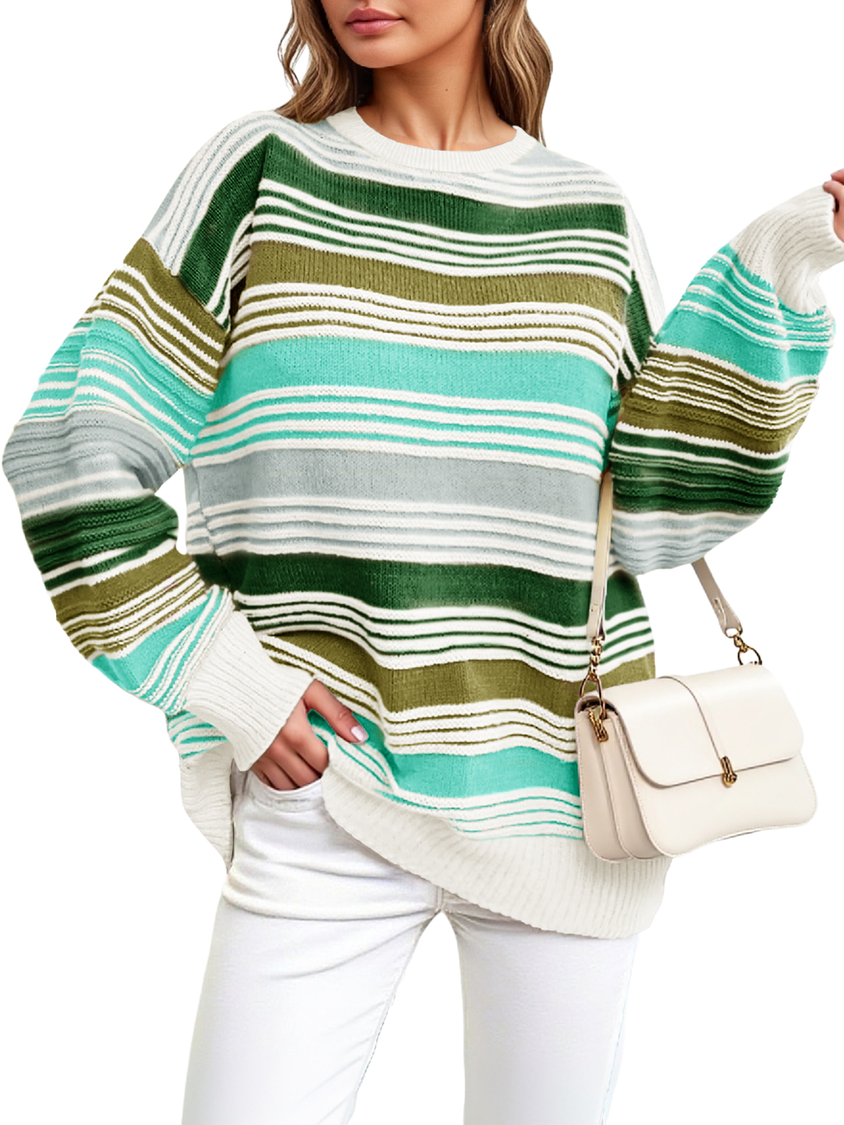 Womens Striped Sweater