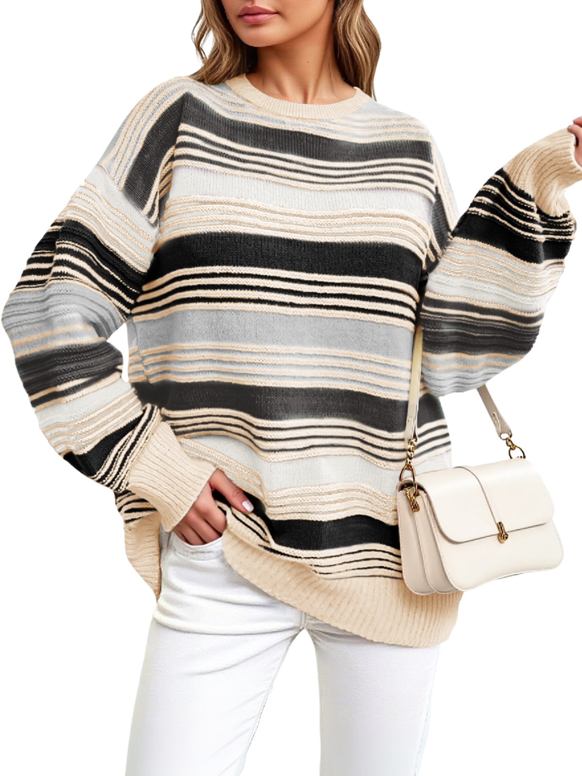 Womens Striped Sweater