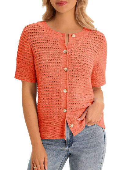Womens Crochet Short Sleeve Cardigans
