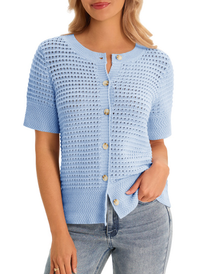 Womens Crochet Short Sleeve Cardigans
