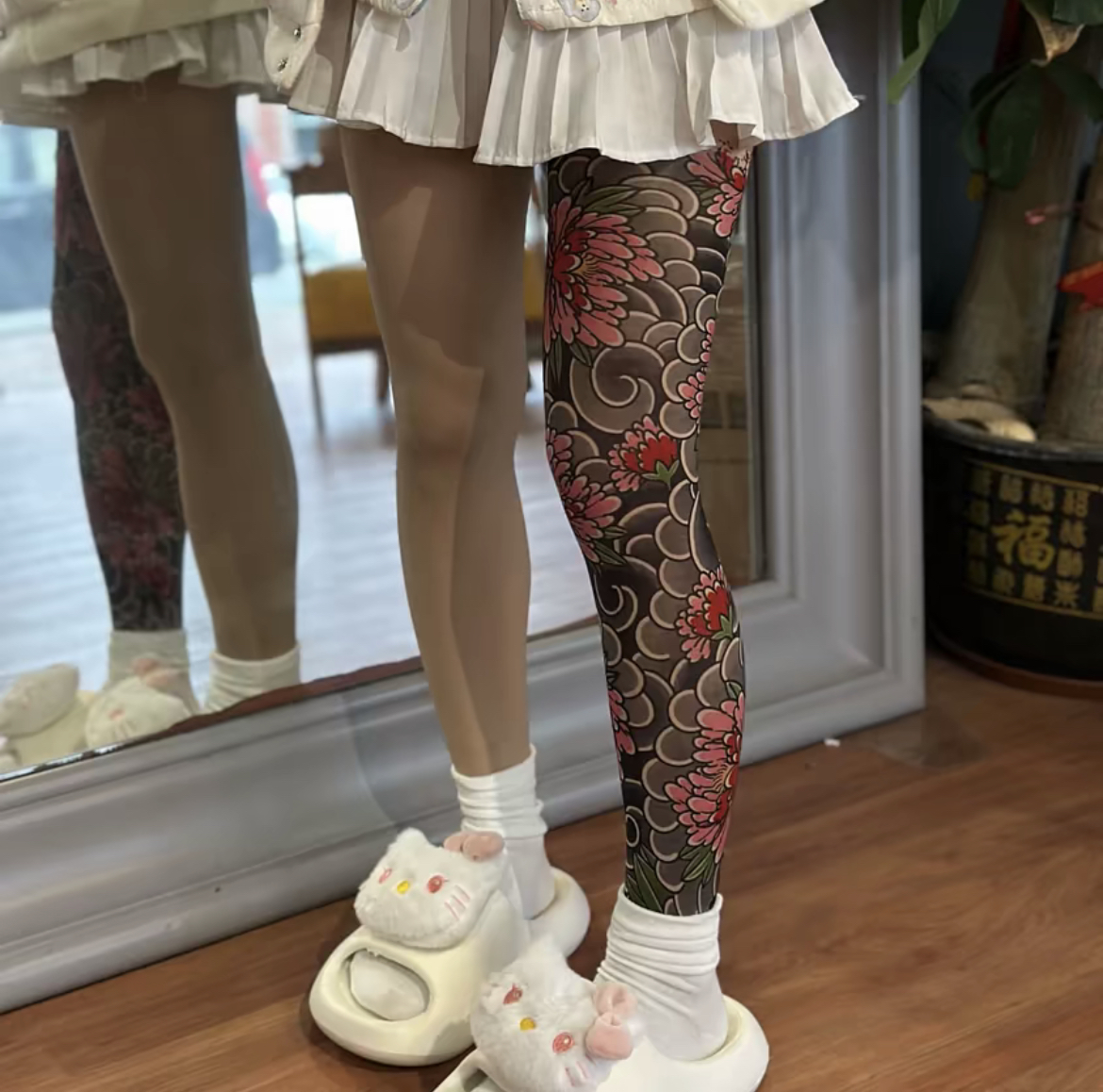 [New upgraded model]Ultra-clear Tattoo Stockings High Elasticity Seamless Tattoo Pantyhose