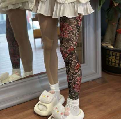 [New upgraded model]Ultra-clear Tattoo Stockings High Elasticity Seamless Tattoo Pantyhose