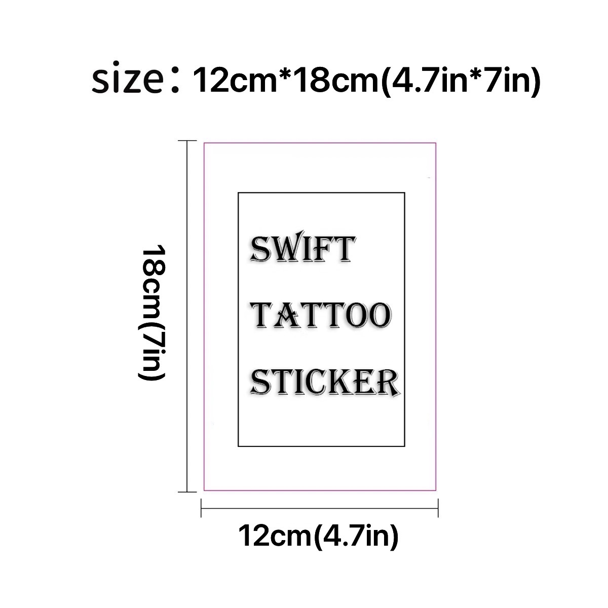 Custom Semi-permanent Tattoo Stickers（12cm*18cm/4.7in*7in）