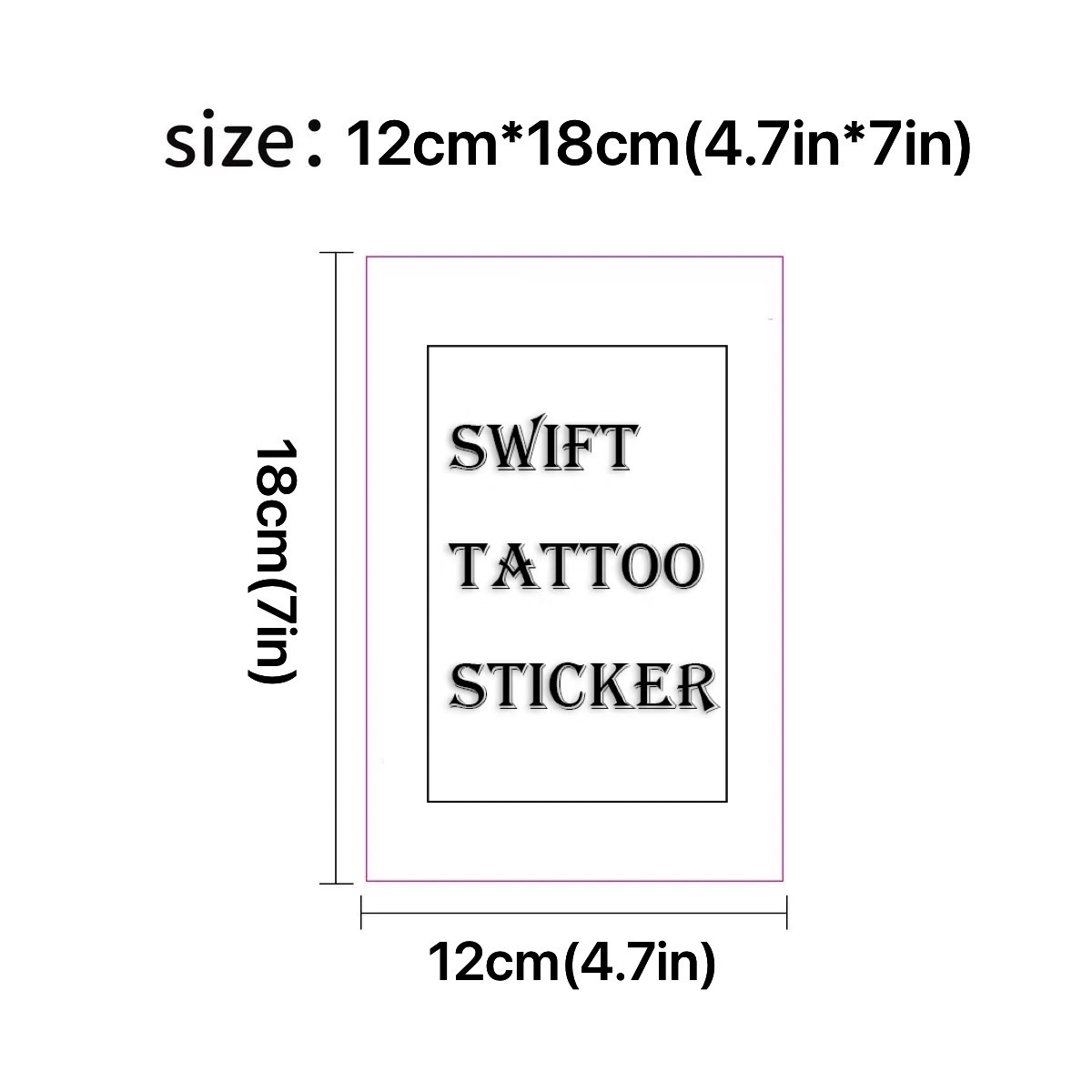 Custom Semi-permanent Tattoo Stickers（12cm*18cm/4.7in*7in）