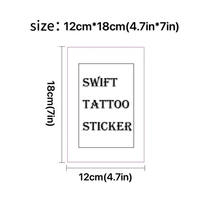 Custom Semi-permanent Tattoo Stickers（12cm*18cm/4.7in*7in）