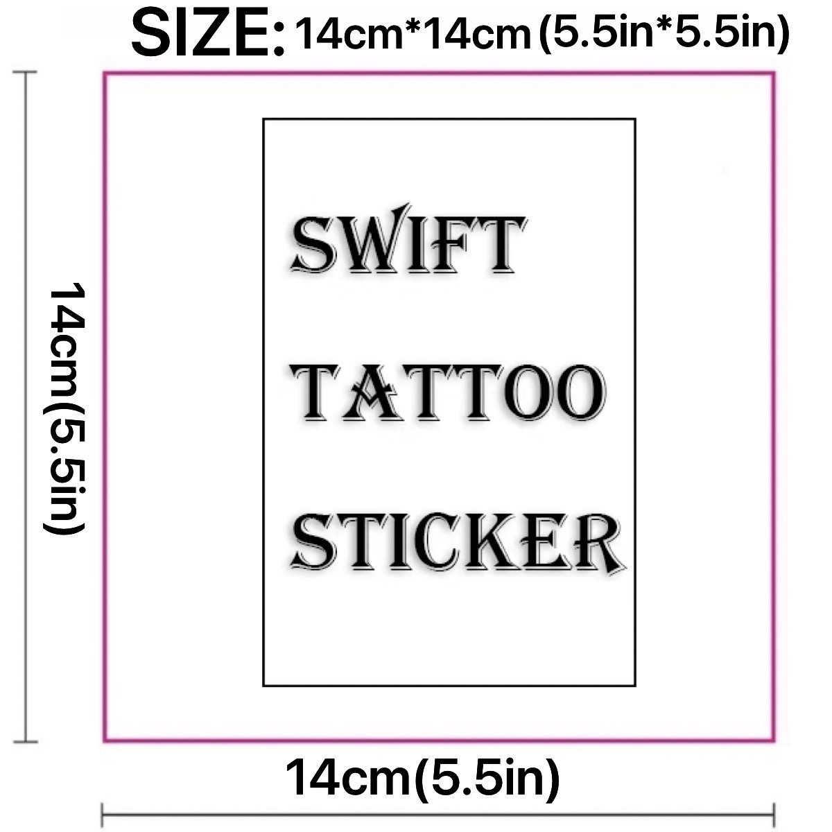 Custom Semi-permanent Tattoo Stickers（14cm*14cm/5.5in*5.5in）