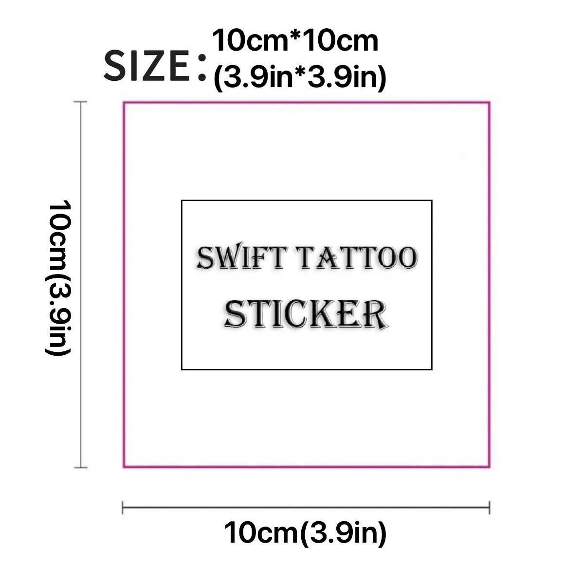 Custom Semi-permanent Tattoo Stickers（10cm*10cm/3.9in*3.9in）