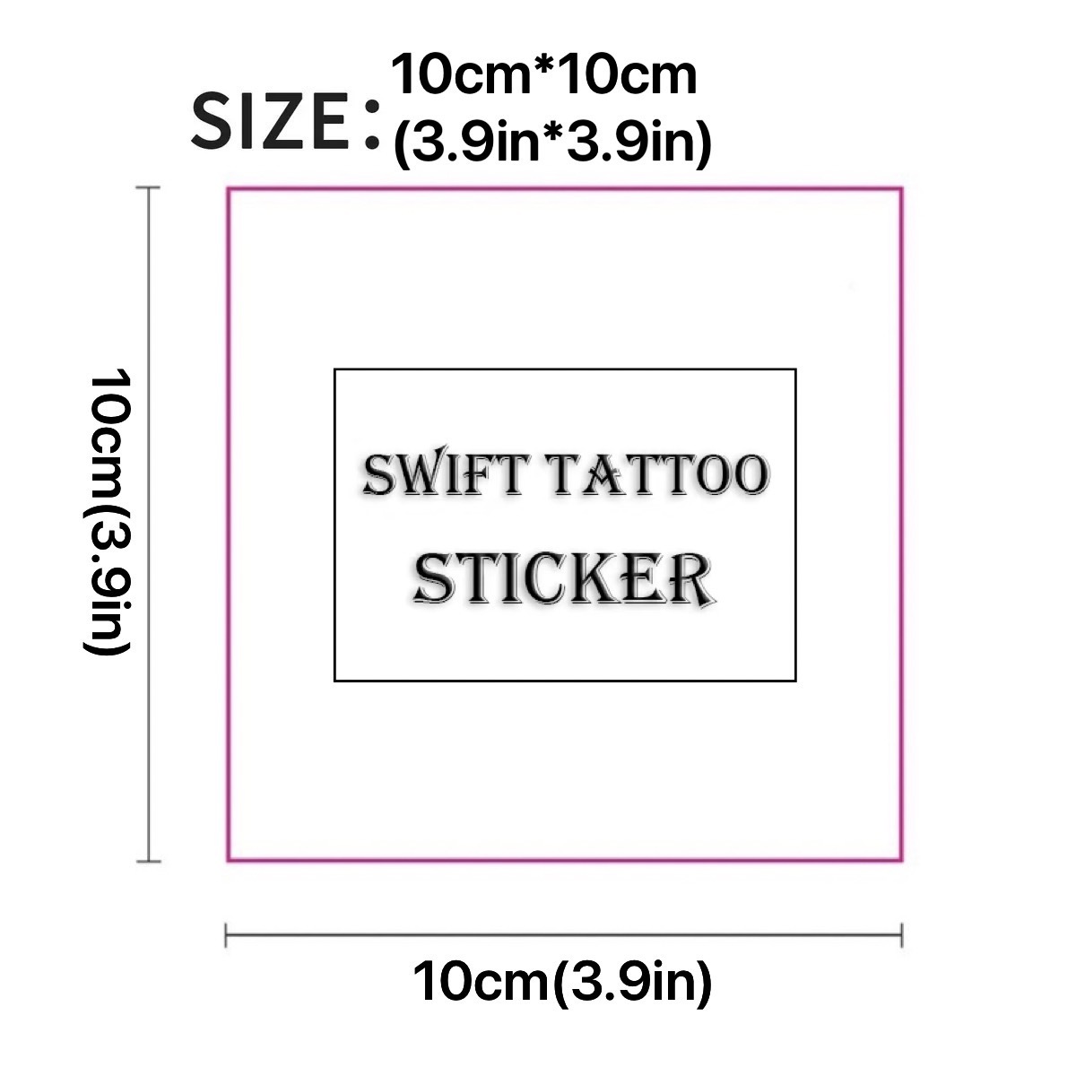Custom Semi-permanent Tattoo Stickers（10cm*10cm/3.9in*3.9in）