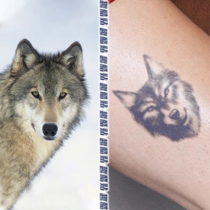 Custom Pet/Human Portrait Waterless Tattoo Stickers （5cm*5cm/1.9in*1.9in、8cm*8cm/3.1in*3.1in、12cm*12cm/4.7in*4.7in）