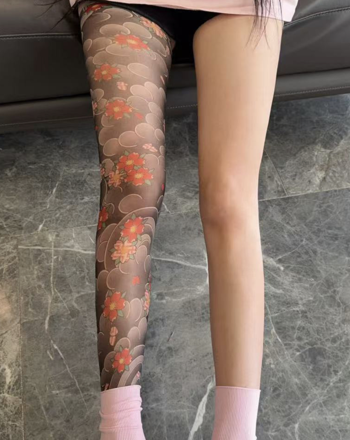 （SALE）Ultra Light Tattoo Stockings High Elasticity Seamless Tattoo Pan