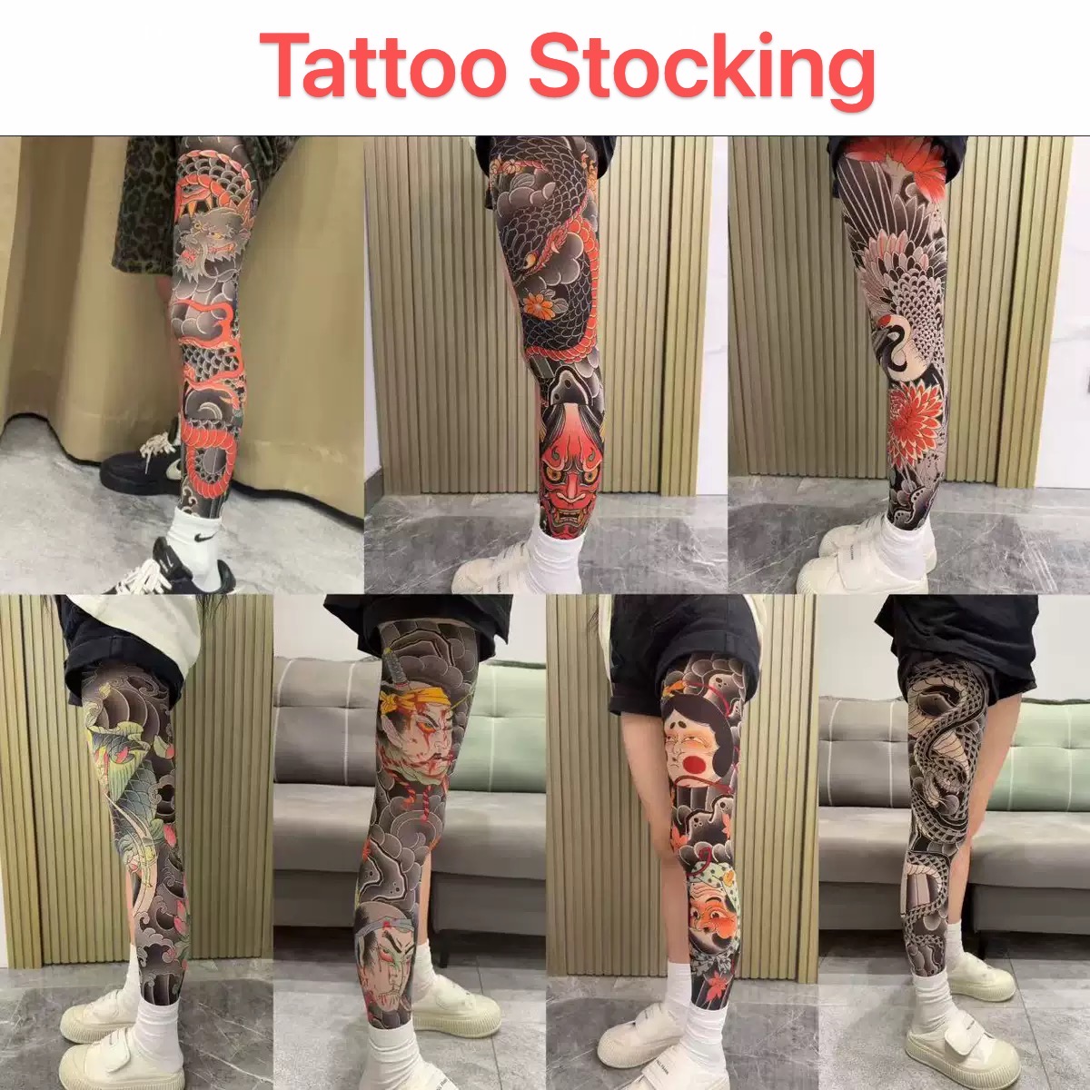 レッグウェア BON tatoo stocking SALE）Ultra Light Tattoo Stockings High Elasticity Seamless
