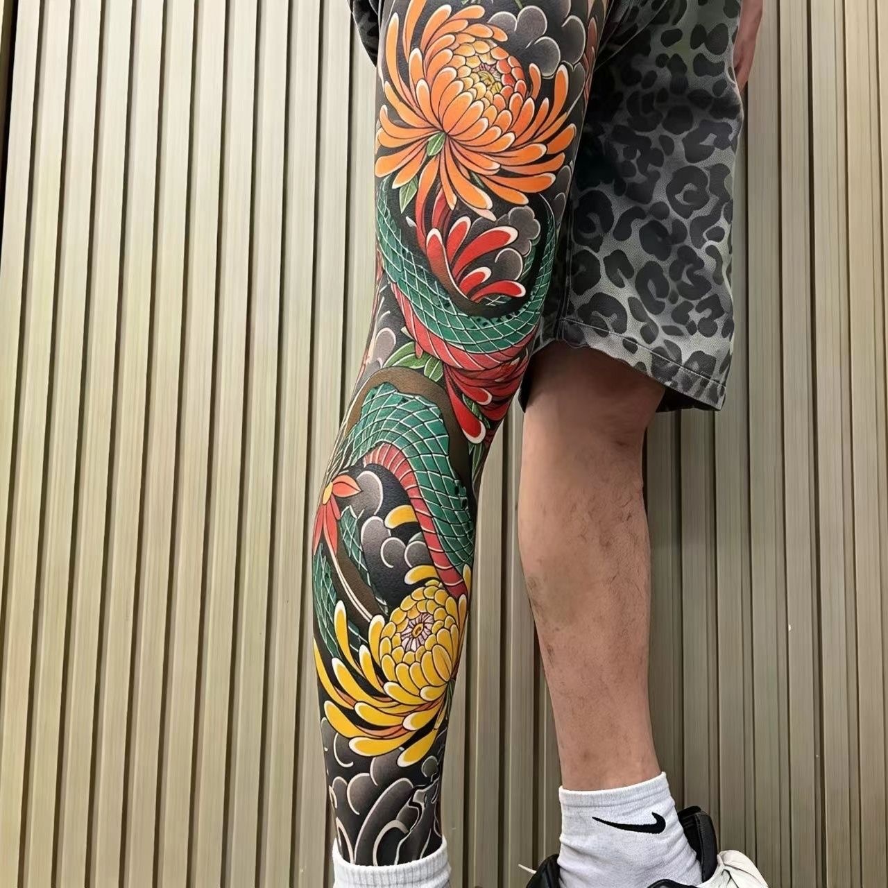 [Free Shipping Set]Tattoo Arm Sleeve+Stocking 2 Piece Set Ultra-clear Highly Elastic Seamless Tattoo Arm Sleeve&Tattoo Stocking Set Original Designer Collection