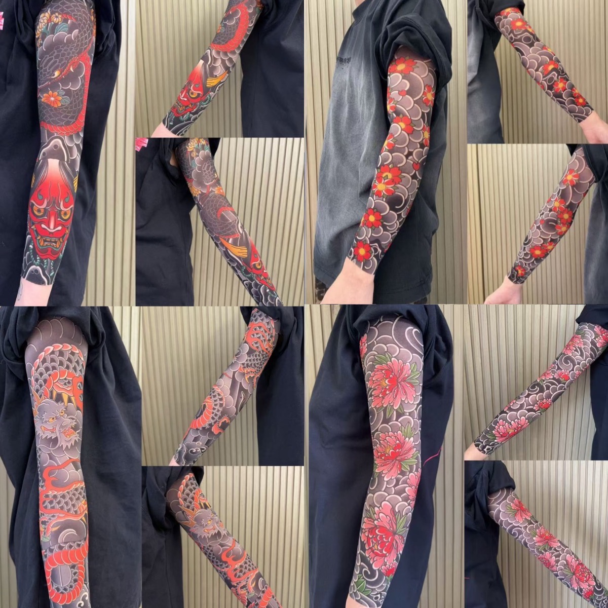（Surprise 50% Off Set）Tattoo Arm Sleeve 4 Piece Set Ultra Light Tattoo Arm Sleeve High Elasticity Seamless Original Designer Collection