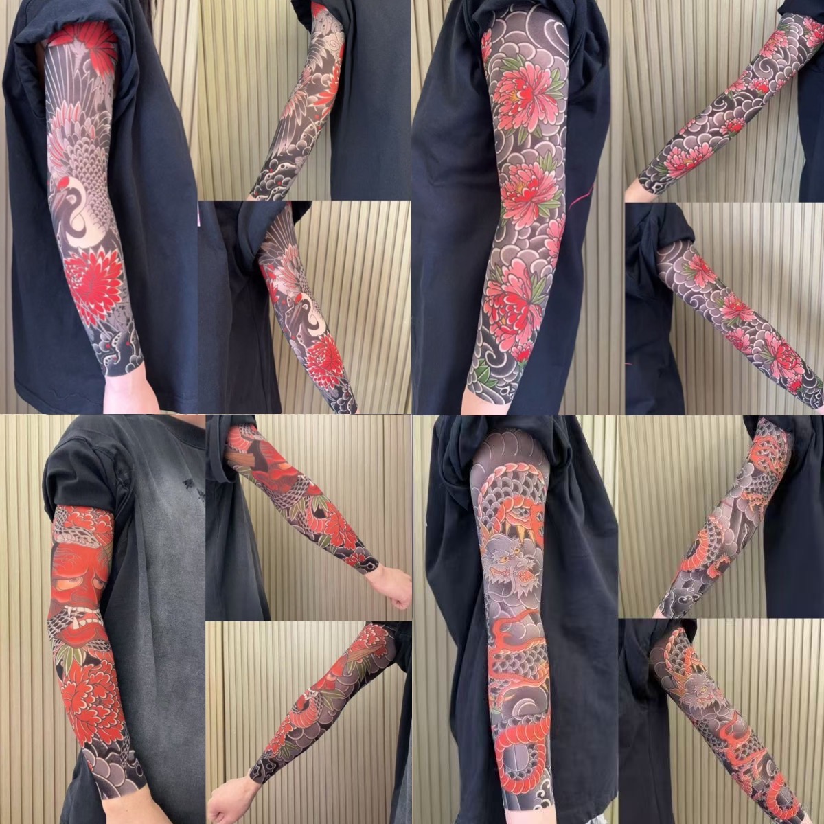 （Surprise 50% Off Set）Tattoo Arm Sleeve 4 Piece Set Ultra Light Tattoo Arm Sleeve High Elasticity Seamless Original Designer Collection