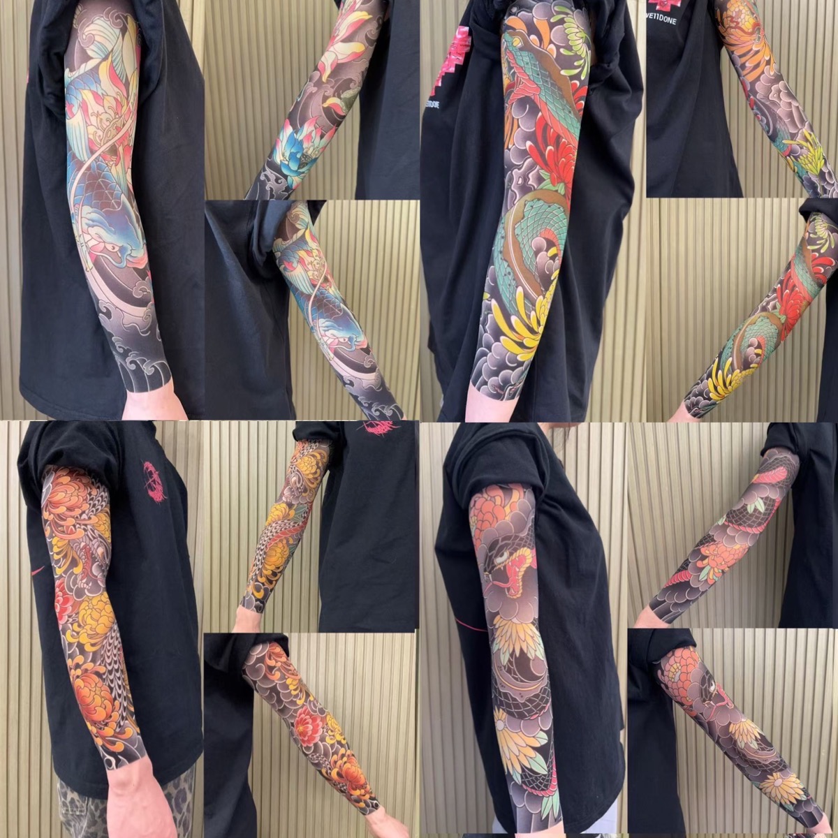 （Surprise 50% Off Set）Tattoo Arm Sleeve 4 Piece Set Ultra Light Tattoo Arm Sleeve High Elasticity Seamless Original Designer Collection