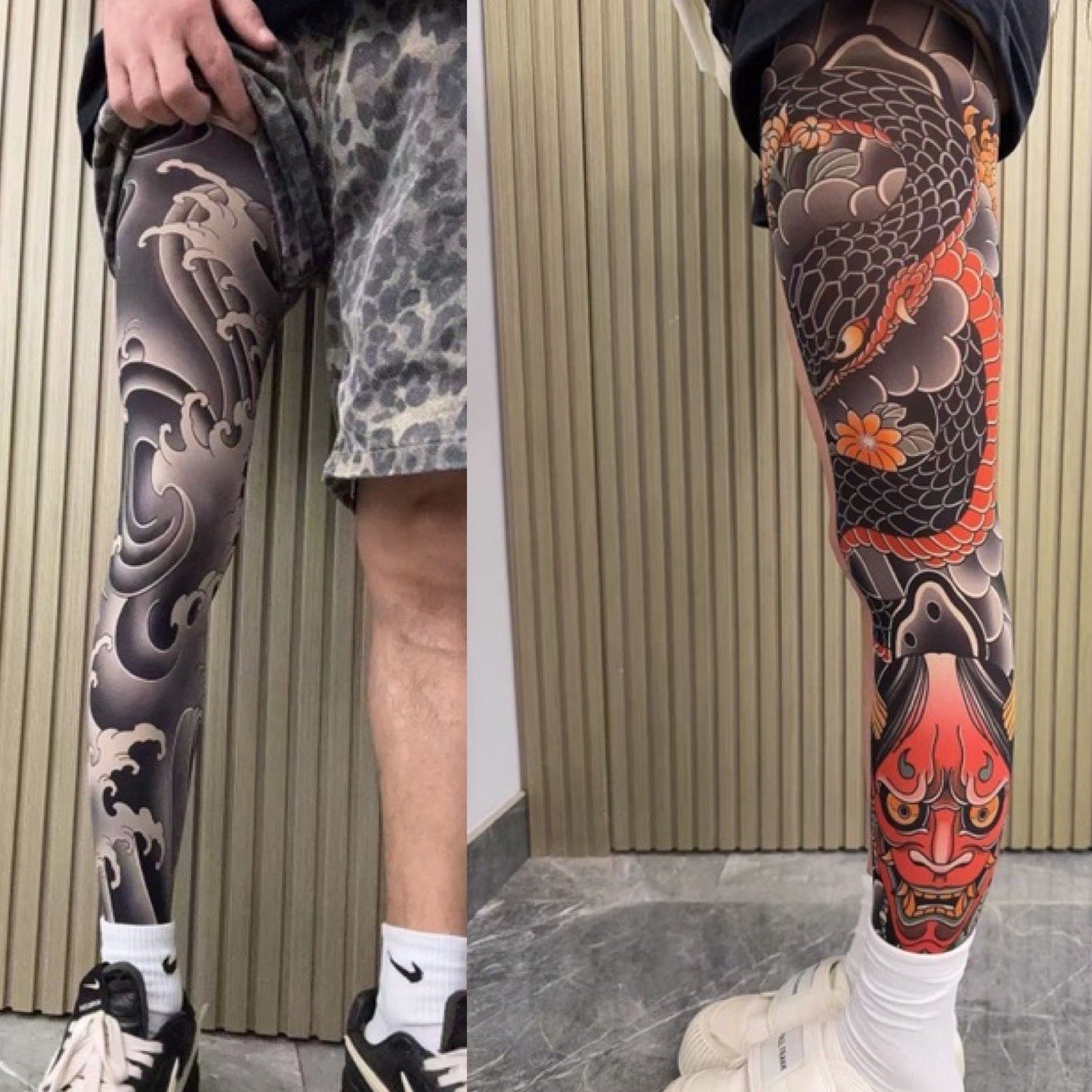 [Free Shipping Set]Tattoo Arm Stocking 2 Piece Set High Elasticity Seamless Tattoo Pantyhose Original Designer Collection