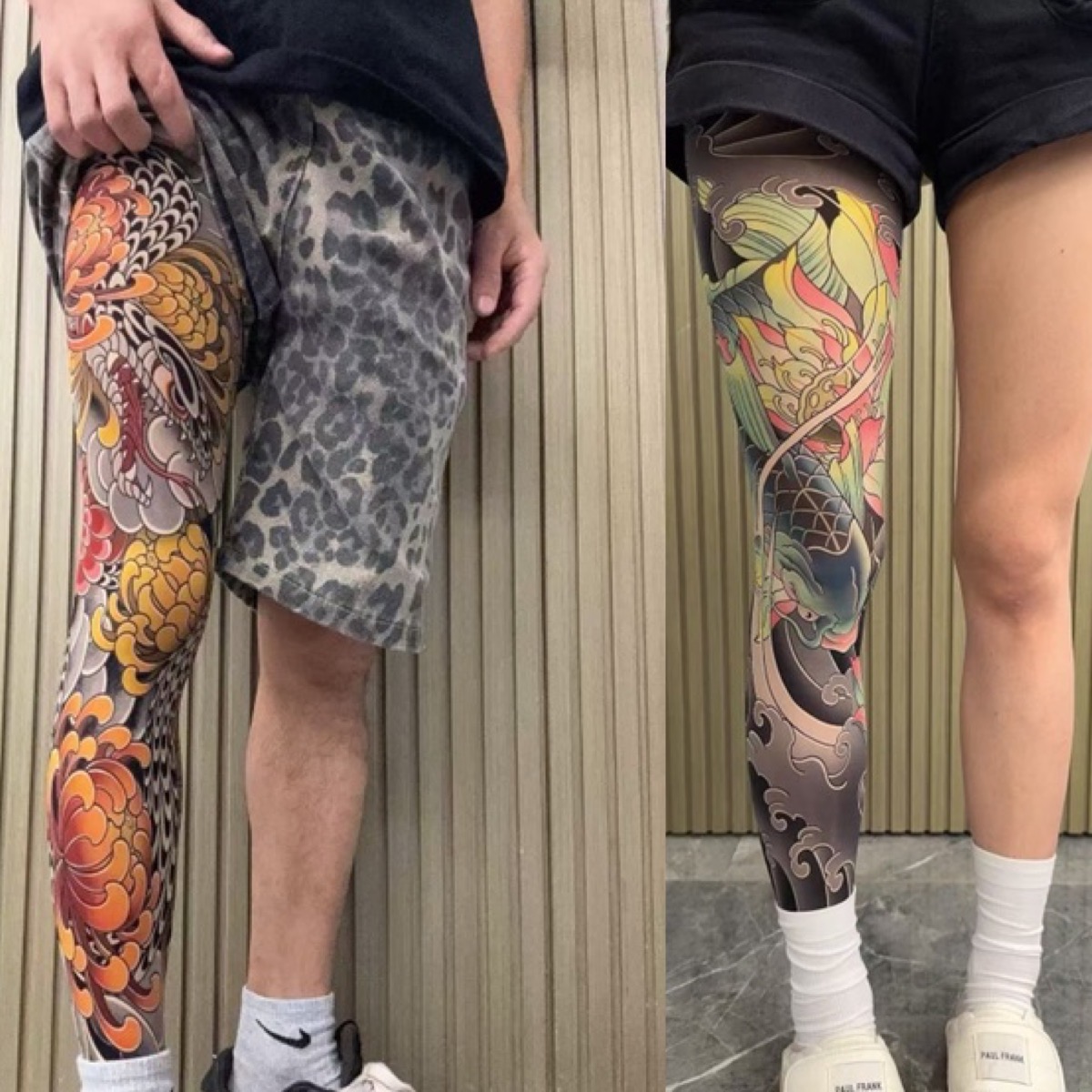 [Free Shipping Set]Tattoo Arm Stocking 2 Piece Set High Elasticity Seamless Tattoo Pantyhose Original Designer Collection