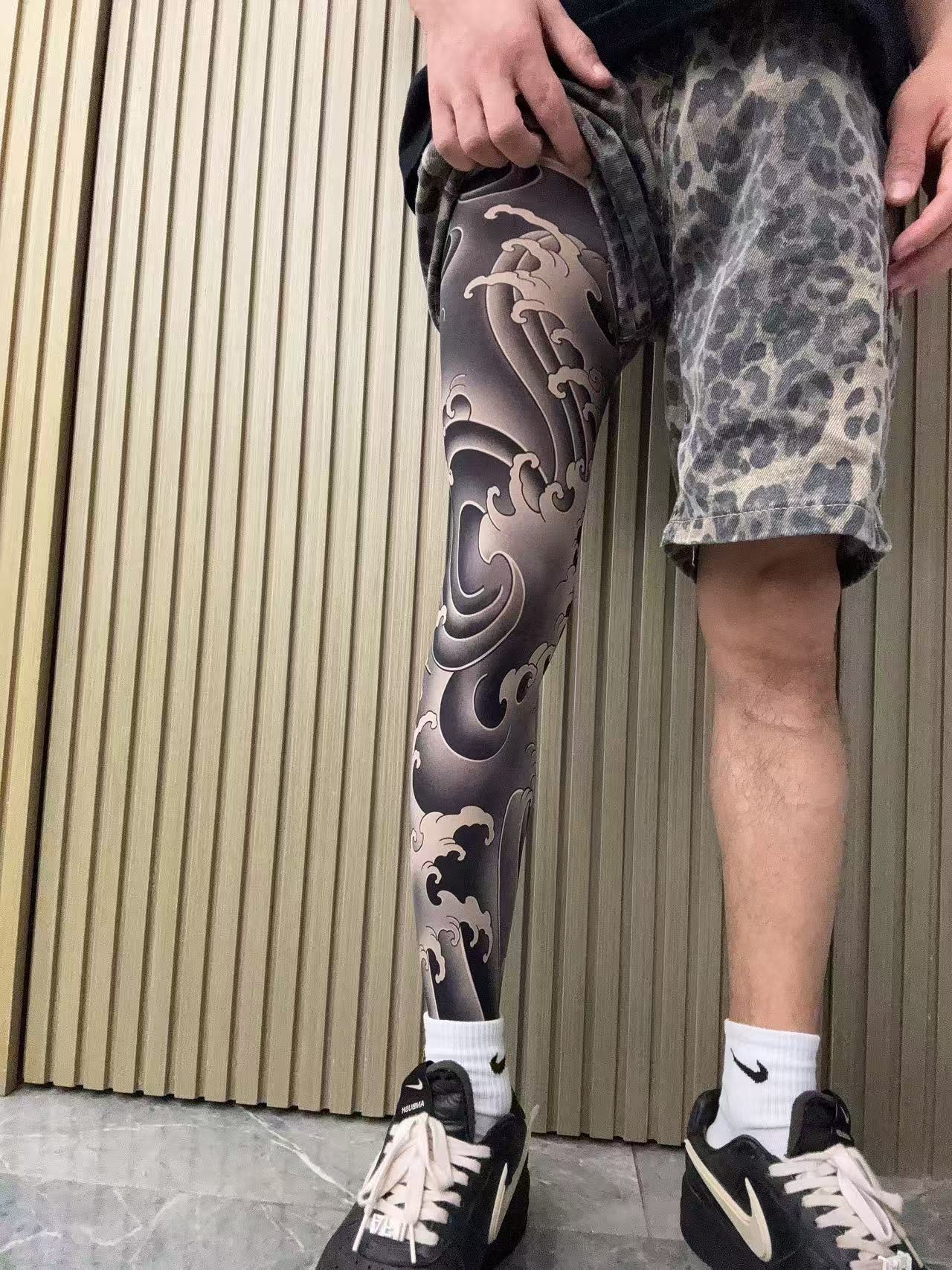 [Free Shipping Set]Tattoo Arm Stocking 2 Piece Set High Elasticity Seamless Tattoo Pantyhose Original Designer Collection