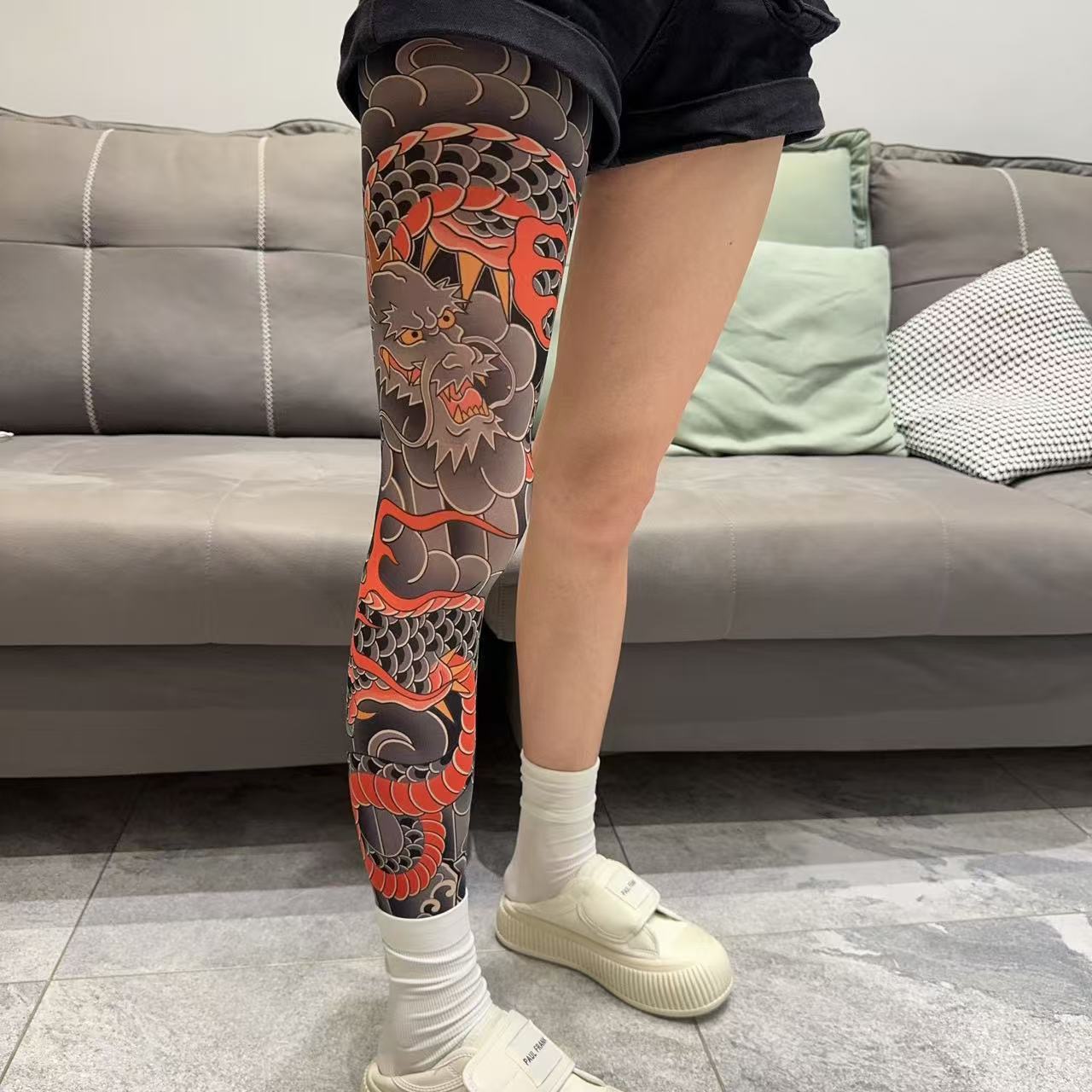 [Free Shipping Set]Tattoo Arm Stocking 2 Piece Set High Elasticity Seamless Tattoo Pantyhose Original Designer Collection